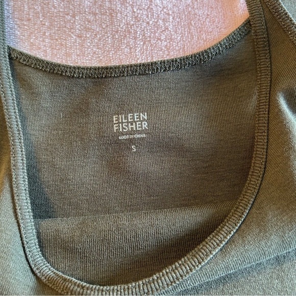 Eileen Fisher dark green basic tank top scoop neck size S - Picture 5 of 7